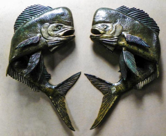 Bronze Mahi-Mahi Sculpted Door Handles