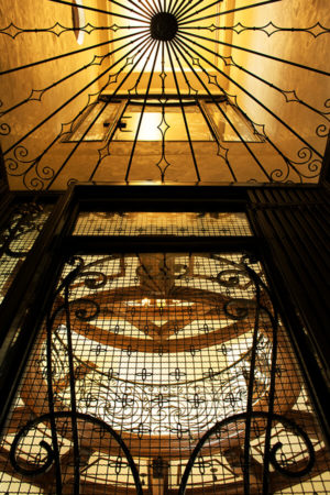 Metal Ornamented Elevator Interior