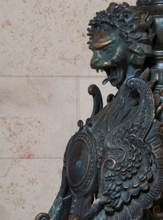Lion Finial Metal Sculpture