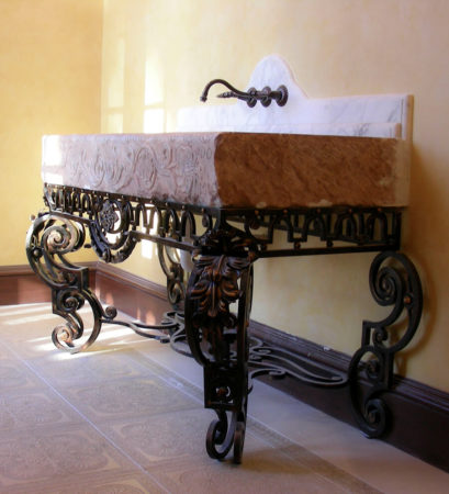 Ornamented Bathroom Table