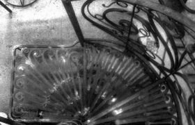 Making of a forged iron door and screenMaking of a forged iron spiral staircase
